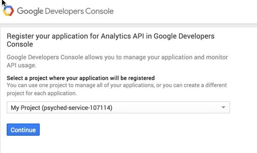 Google Development Console - Analytics